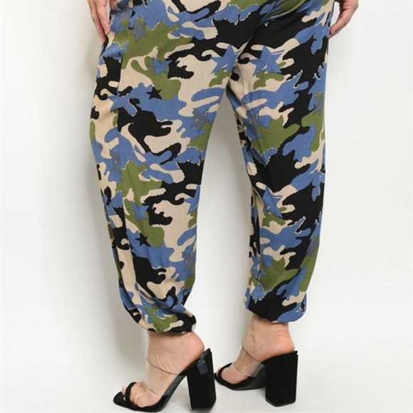 Camo Cutie plus size Pants- Blue - Picture 3 of 3